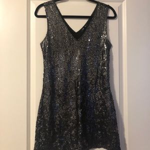 Silver sequin dress